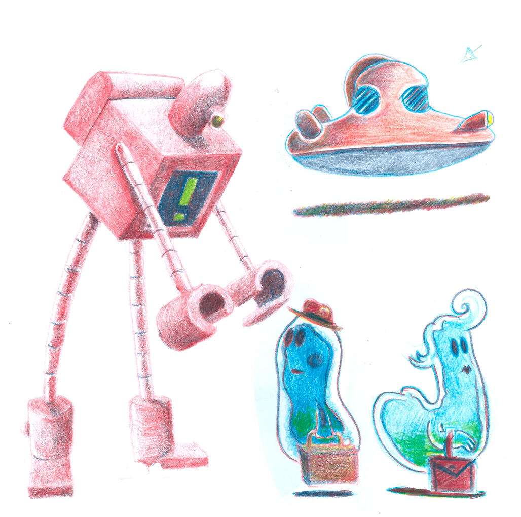 Qrios sketches and characters